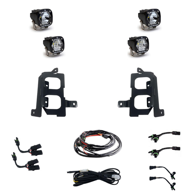 S1 Dual Fog Pocket Light Kit <br> 20-22 GMC Sierra 2500 3500 HD