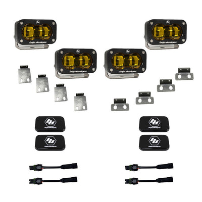 S2 SAE Dual Fog Pocket Light Kit - Amber <br> 21-25 Ford F-150