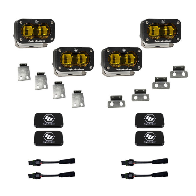 S2 SAE Dual Fog Pocket Light Kit - Amber <br> 21-25 Ford F-150