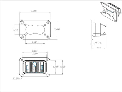 S2 Pro Wide Cornering LED Light Pod <br> Length 2.93in X Depth 1.68in X Height 1.76in