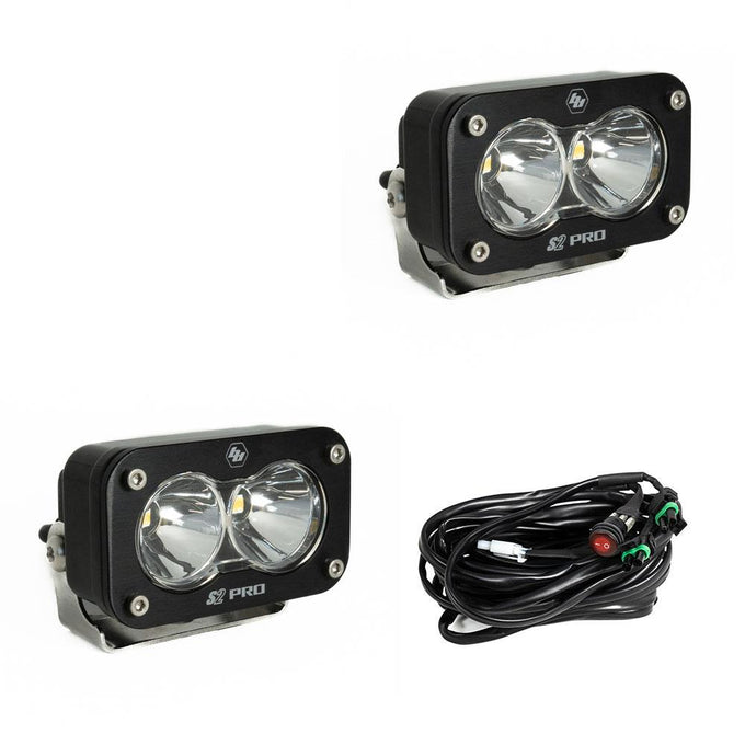 S2 Pro Series LED Light Pods Spot Pattern <br> Length 2.93in X Depth 1.68in X Height 1.76in