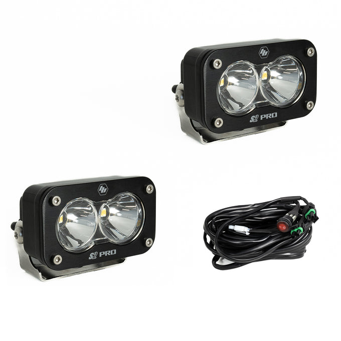 S2 Pro Series LED Light Pods Spot Pattern <br> Length 2.93in X Depth 1.68in X Height 1.76in