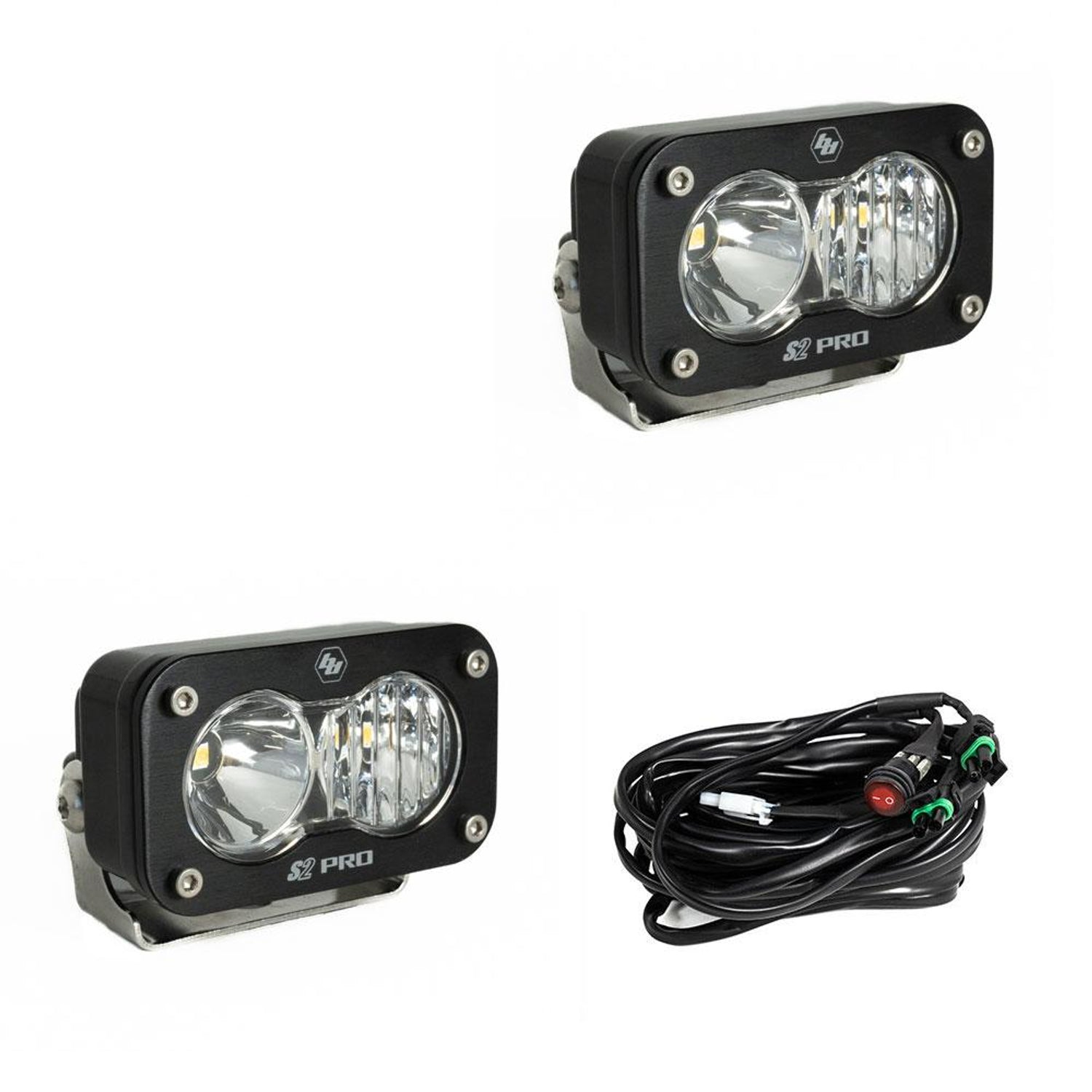 S2 Pro Series LED Light Pods Driving Combo Pattern <br> Length 2.93in X Depth 1.68in X Height 1.76in