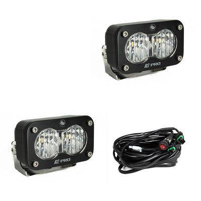S2 Pro Series LED Light Pods Wide Cornering Pattern <br> Length 2.93in X Depth 1.68in X Height 1.76in