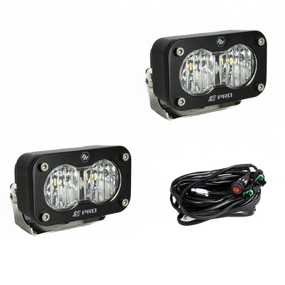 S2 Pro Series LED Light Pods Wide Cornering Pattern <br> Length 2.93in X Depth 1.68in X Height 1.76in