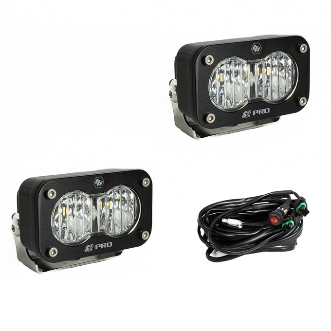 S2 Pro Series LED Light Pods Wide Cornering Pattern <br> Length 2.93in X Depth 1.68in X Height 1.76in