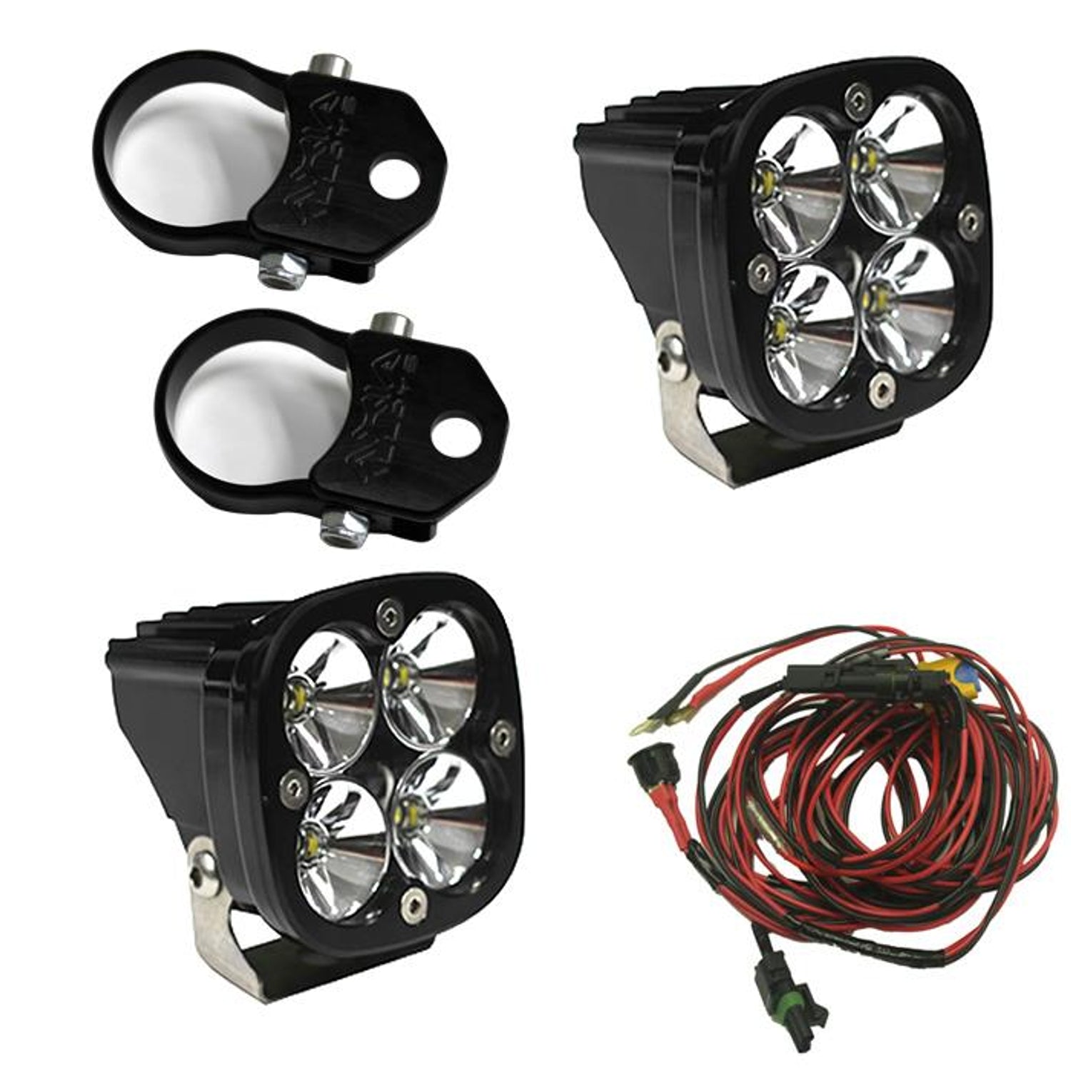 Squadron Pro LED Light Pods Kit w/2.00in Harness <br> Length 3.07in X Depth 2.77in X Height 3.07in