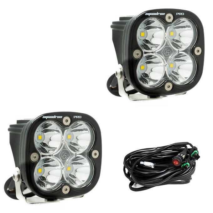 Squadron Pro Black LED Auxiliary Light Pod Pair <br> Length 3.07in X Depth 2.77in X Height 3.07in