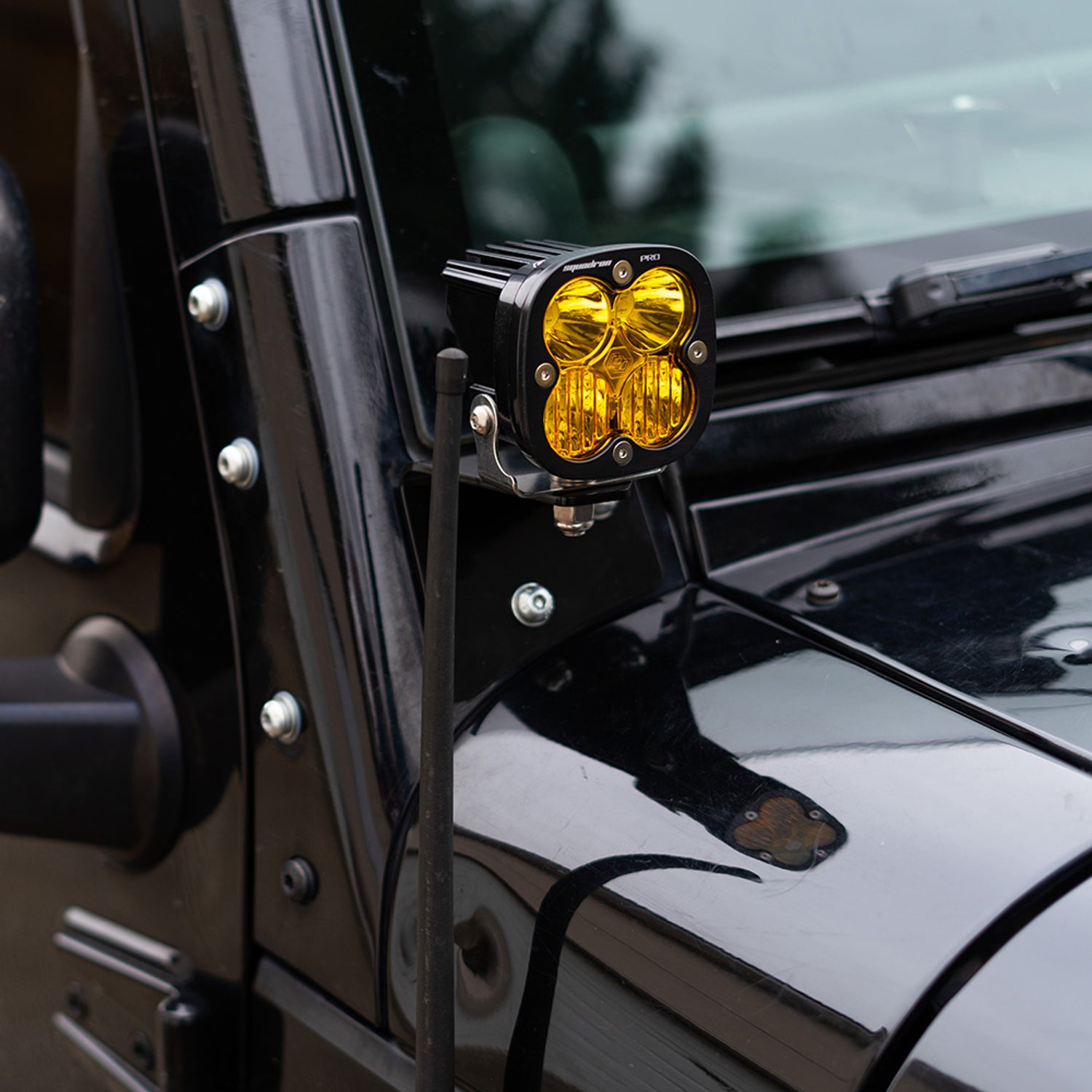Squadron Pro Black LED Auxiliary Light Pod Pair <br> Length 3.07in X Depth 2.77in X Height 3.07in