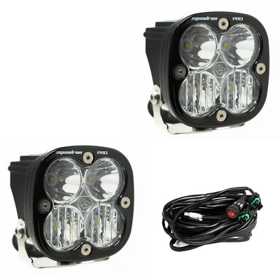 Squadron Pro Black LED Auxiliary Light Pod Pair <br> Length 3.07in X Depth 2.77in X Height 3.07in