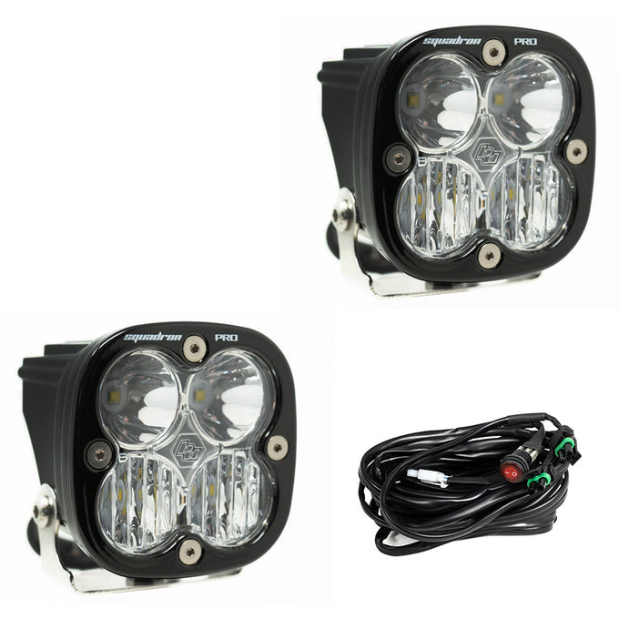 Squadron Pro Black LED Auxiliary Light Pod Pair <br> Length 3.07in X Depth 2.77in X Height 3.07in