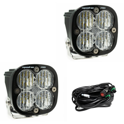 Squadron Pro Black LED Auxiliary Light Pod Pair <br> Length 3.07in X Depth 2.77in X Height 3.07in