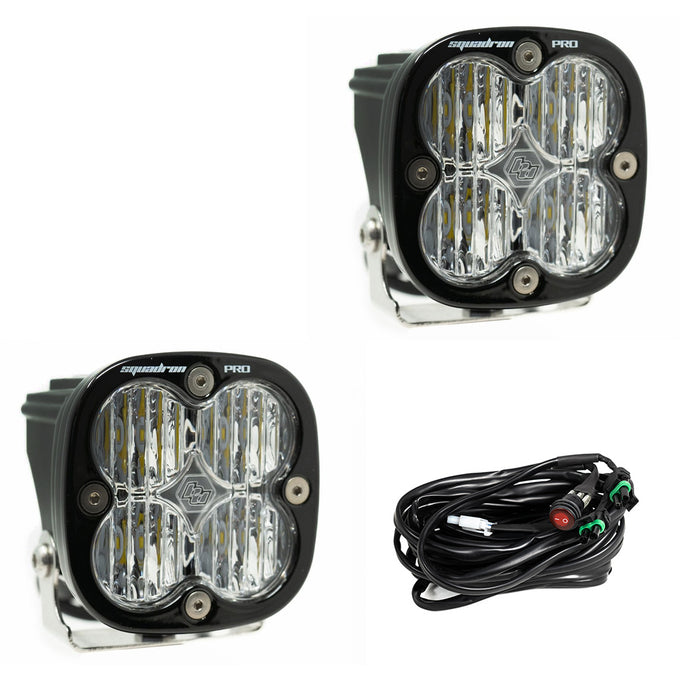 Squadron Pro Black LED Auxiliary Light Pod Pair <br> Length 3.07in X Depth 2.77in X Height 3.07in