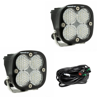 Squadron Pro Black LED Auxiliary Light Pod Pair <br> Length 3.07in X Depth 2.77in X Height 3.07in