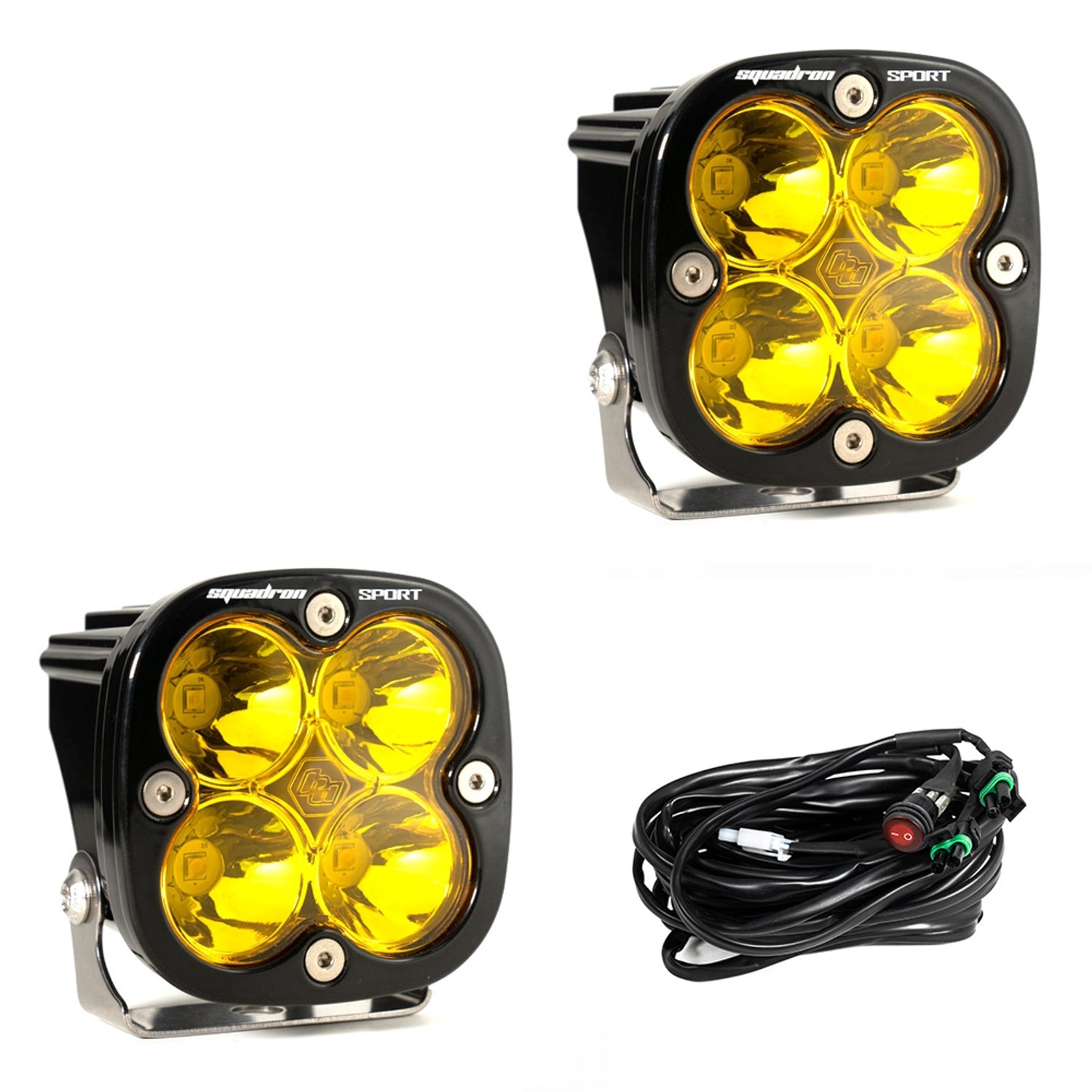 Squadron Sport Spot LED Light Pods - Amber <br> Length 3.07in X Depth 2.77in X Height 3.07in
