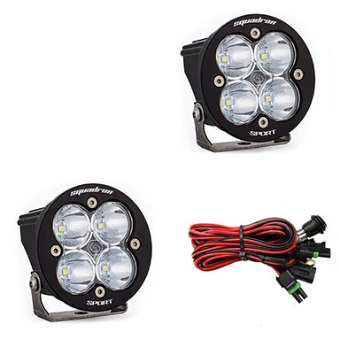 Squadron R Sport LED Spot Pair Light Pods - Clear <br> Length 3.5in X Depth 2.77in X Height 3.5in