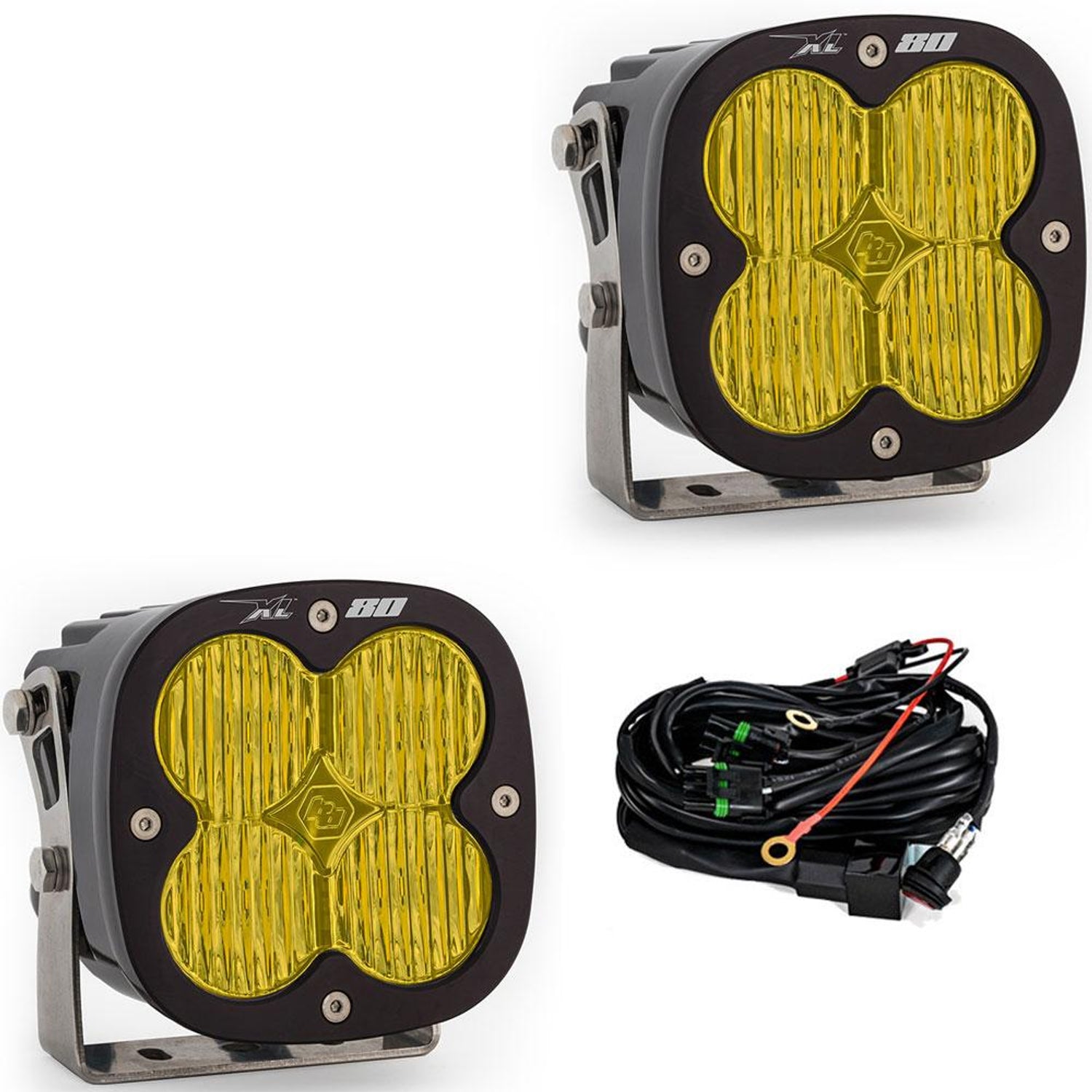 XL80 LED Auxiliary Light Pod Pair <br> Length 4.43in X Depth 3.65in X Height 4.43in