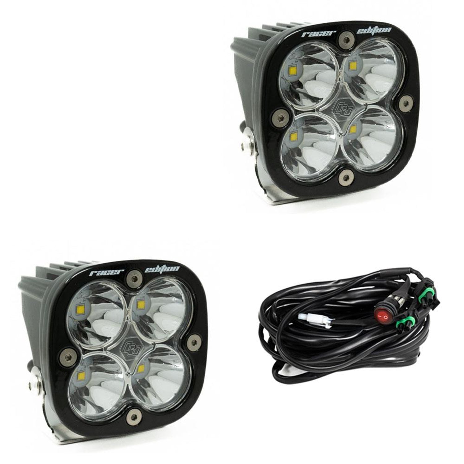 Squadron Racer Edition LED Auxiliary Light Pod Pair <br> Length 3.07in X Depth 2.77in X Height 3.07in