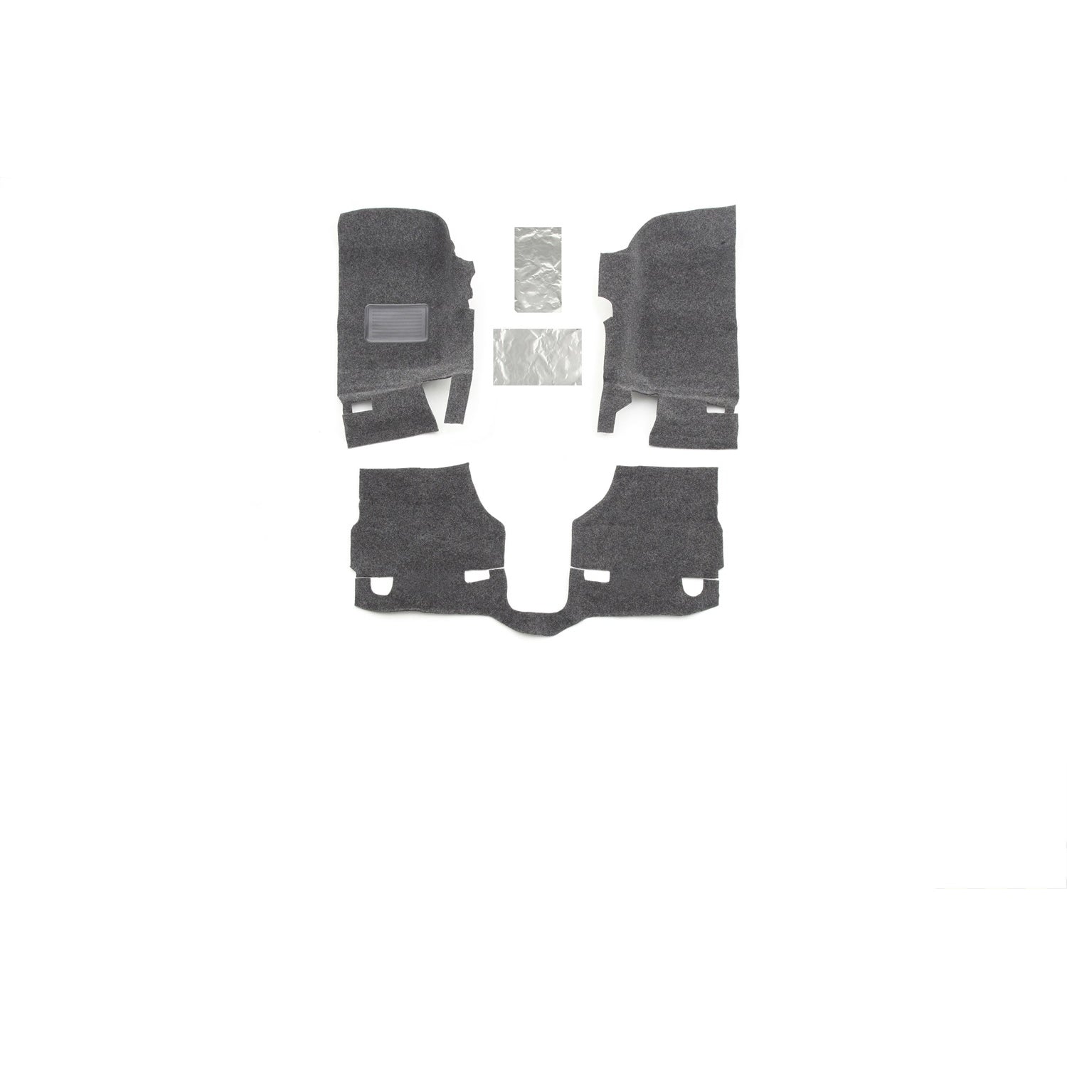 Front 3pc Floor Kit Incl Heat Shields <br> 2007-2010 Jeep Wrangler 2-Door