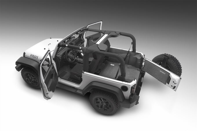 Front 3pc Floor Kit Incl Heat Shields <br> 2007-2010 Jeep Wrangler 2-Door