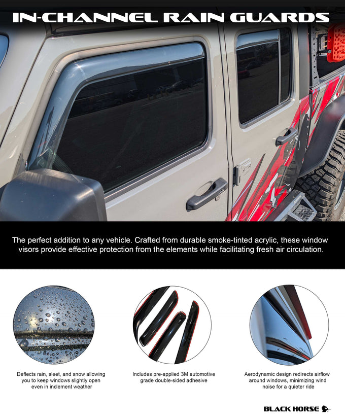 Rain Guards <br> 07-17 Jeep Wrangler
