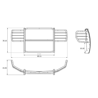 Black Powder Coat Grille Guard <br> 15-25 Ford E-350 E-450 Super Duty