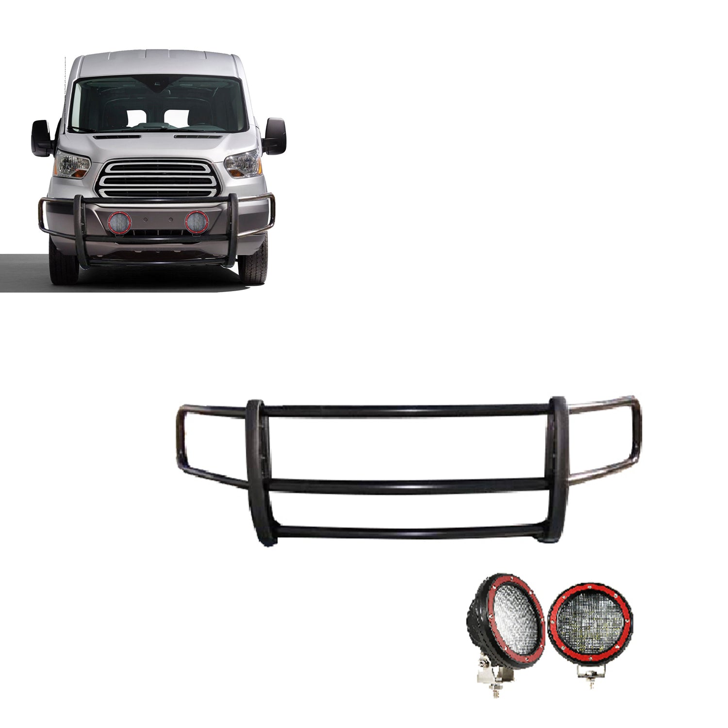 Spartan Grille Guard Kit <br> 20-25 Ford Transit 150 250 350
