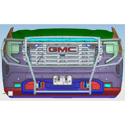 Black Powder Coat Grille Guard <br> 22-24 GMC Sierra 1500