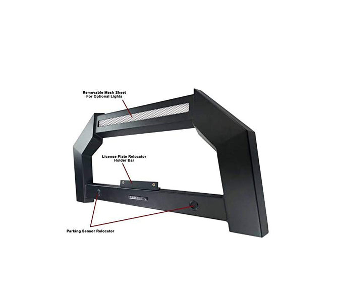 Armour Matte Black Bull Bar without LED Lights <br> 19-24 Ram 1500 Classic, 11-18 Ram 1500