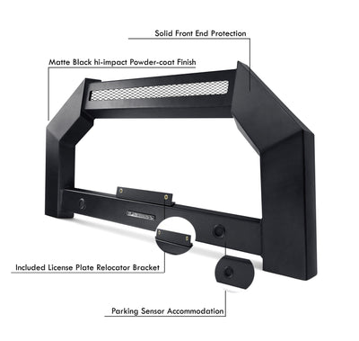 Armour Matte Black Bull Bar without LED Lights <br> 21-24 Jeep Grand Cherokee L