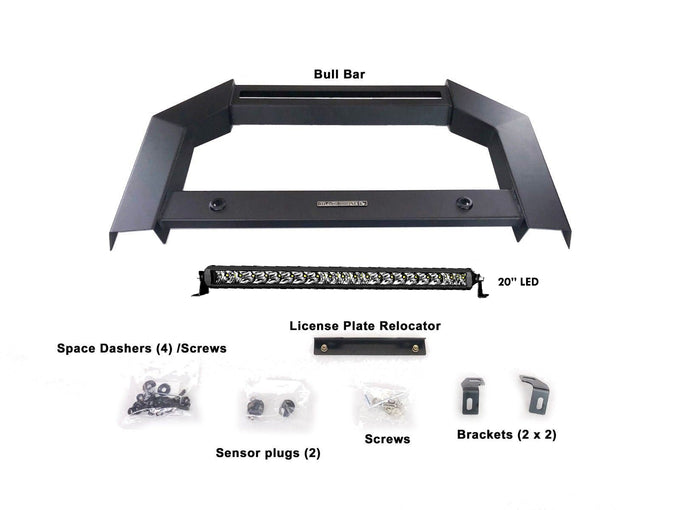 Armour Matte Black Bull Bar with LED Lights <br> 11-21 Jeep Grand Cherokee