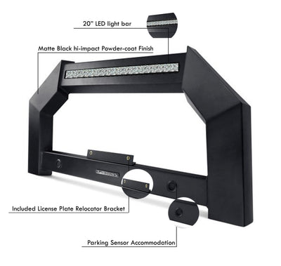 Armour Matte Black Bull Bar w/ LED Lights <br> 10-24 Toyota 4Runner