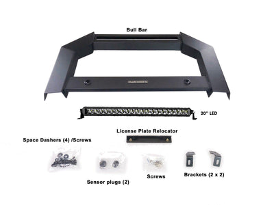 Armour Matte Black Bull Bar with LED Lights <br> 14-19 Toyota Highlander