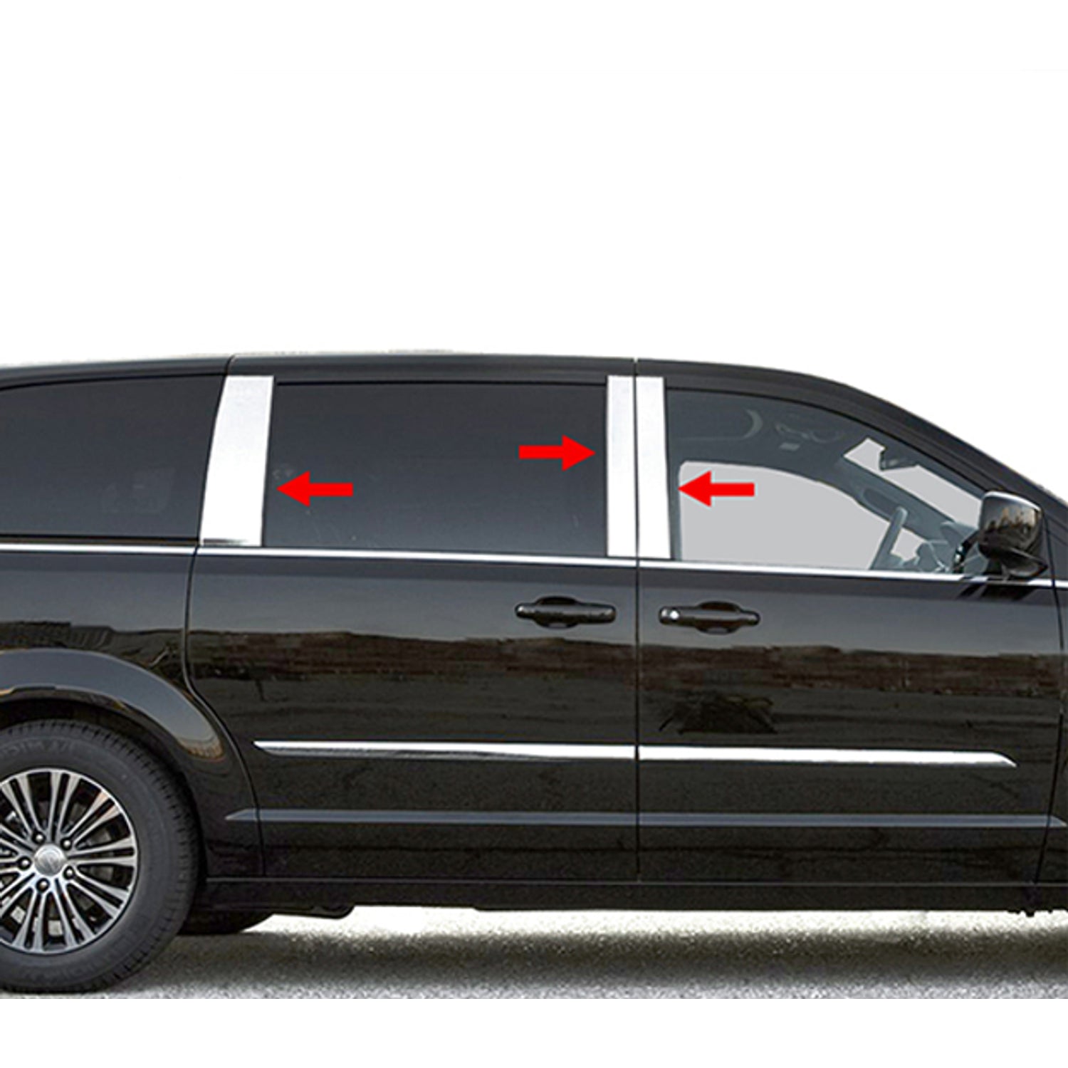 Pillar Post Trims <br> 08-16 Chrysler Town & Country Dodge Grand Caravan