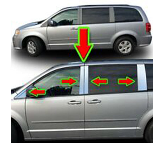 Pillar Post Trims <br> 08-16 Chrysler Town & Country Dodge Grand Caravan