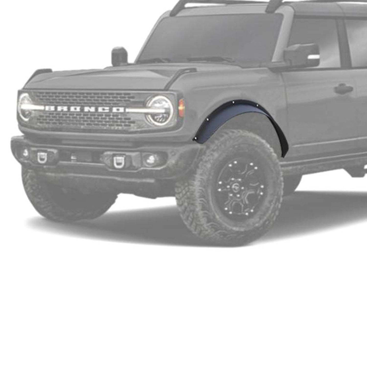 Black Sheet Metal Plate Rear Fender Flares <br> 21-24 Ford Bronco