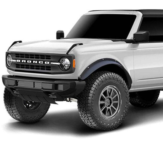 Black Sheet Metal Plate Rear Fender Flares <br> 21-24 Ford Bronco