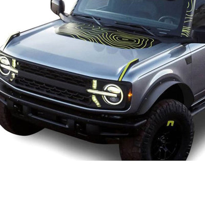 Black Sheet Metal Plate Rear Fender Flares <br> 21-24 Ford Bronco