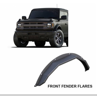 Black Textured Rear Fender Flares <br> 21-24 Ford Bronco