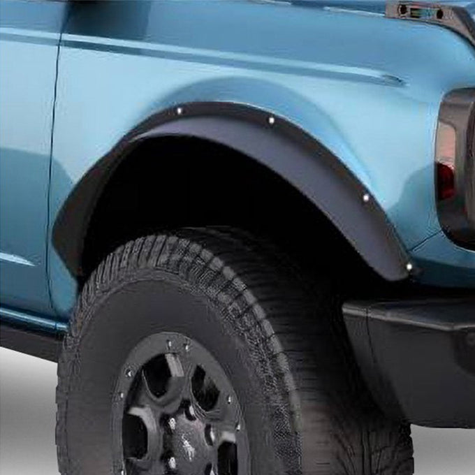 Black Steel Sheet Front & Rear Fender Flares <br> 21-24 Ford Bronco