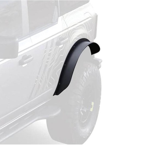 Black Sheet Metal Plate Rear Fender Flares <br> 21-24 Ford Bronco