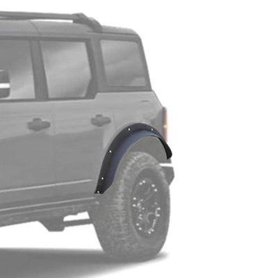 Black Sheet Metal Plate Rear Fender Flares <br> 21-24 Ford Bronco