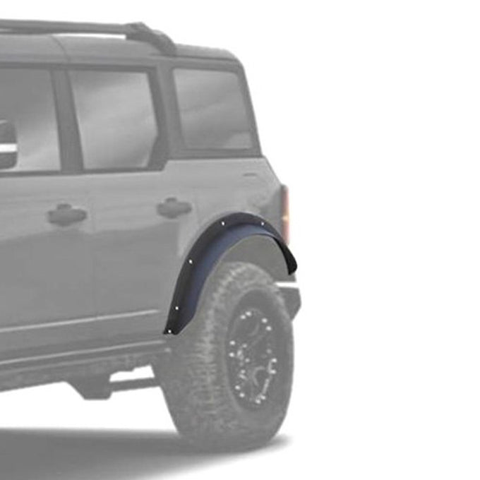 Black Sheet Metal Plate Rear Fender Flares <br> 21-24 Ford Bronco