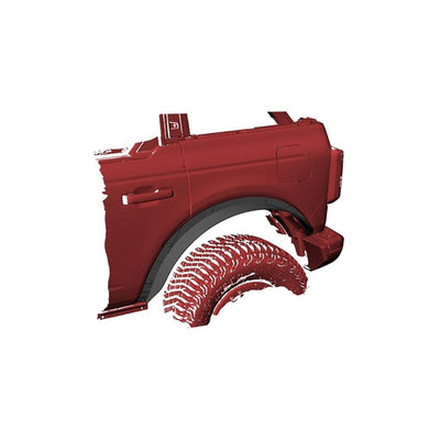 Black Sheet Metal Plate Rear Fender Flares <br> 21-24 Ford Bronco