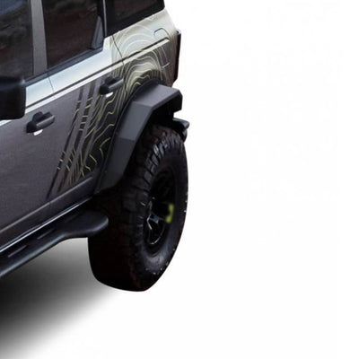 Black Textured Rear Fender Flares <br> 21-24 Ford Bronco