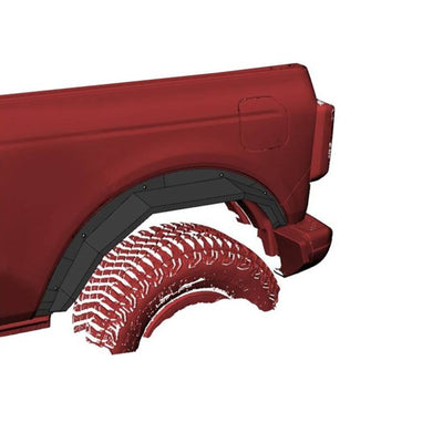 Black Textured Rear Fender Flares <br> 21-24 Ford Bronco