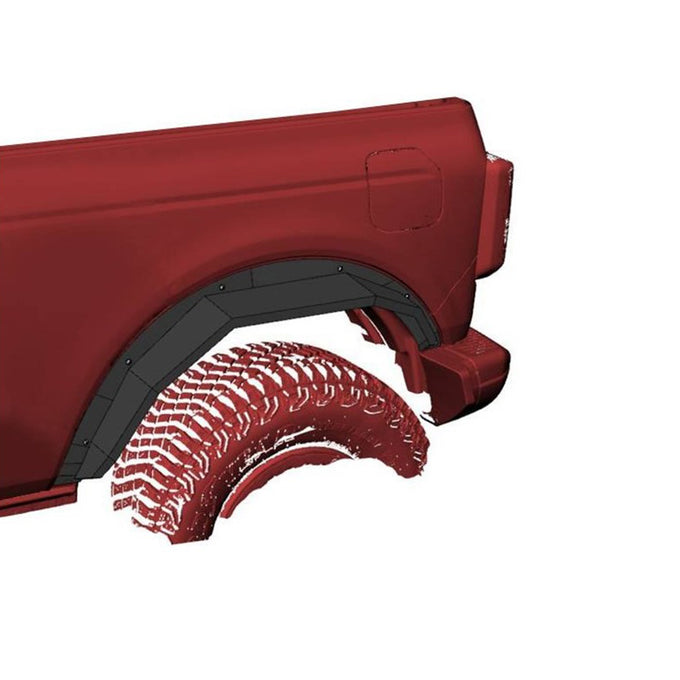 Black Textured Rear Fender Flares <br> 21-24 Ford Bronco