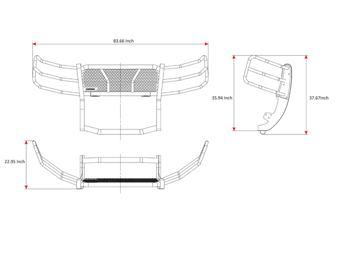 Rugged Heavy Duty Grille Guard Kit <br> 07-13 Chevrolet Silverado 1500