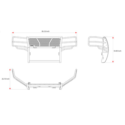 Rugged Heavy Duty Grille Guard Kit <br> 11-14 Chevrolet Silverado 2500 3500 HD