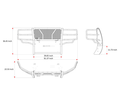 Rugged Heavy Duty Grille Guard <br> 19-21 Chevrolet Silverado 1500 LD